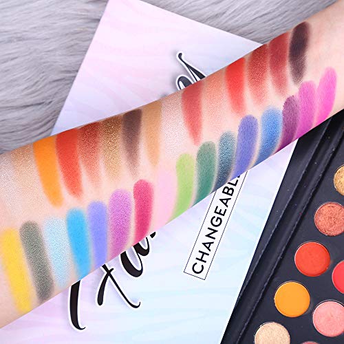Prism Makeup 40 Shades Colorful Rainbow Eyeshadow Palette with 18 Colors Rosy Nudes Light Smokey Eyeshadow Palette