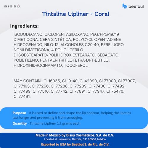 Bissú Tintaline Lipliner - Waterproof, Long-Lasting, 14 Colors