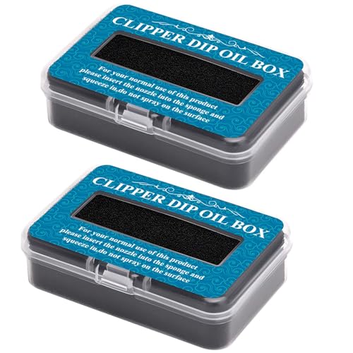 2Pcs Electric Shaver Oil Box ? Professional Hair Trimmer Lubricant Sponge for Home, Salon & Barber Use ? Portable Clipper Dip Oil Box for Hair Styling