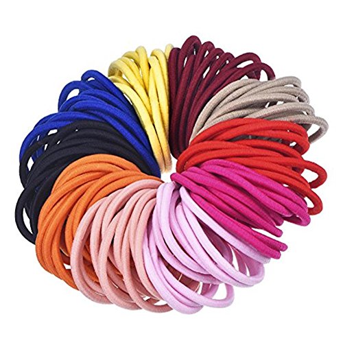 La Tartelette 4 mm Elastic Bands Hair Ties Children Rubber hair headbands - 10 Pcs (Black)