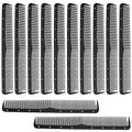 Leinuosen Carbon Fine Cutting Comb Set, 12-Piece Barber Salon Hair Comb