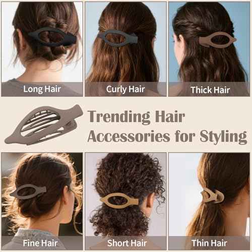 9 Pack Flat Hair Clips for Women, Matte Claw Clips for Thick & Thin Hair (Multicolor)