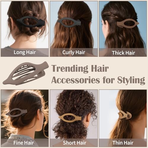 Multicolor Flat Hair Clips for Women - Matte Claw Clips for Thick & Thin Hair - Mandydov