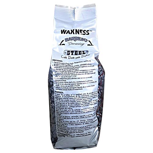 Waxness Barbero Steel Hard Wax Beads 2.2 lb (1 kg) ? Stripless Hard Wax for Men¡¯s Grooming, Effective on Coarse Hair, Smooth Application, Professional Use ? Made in Italy
