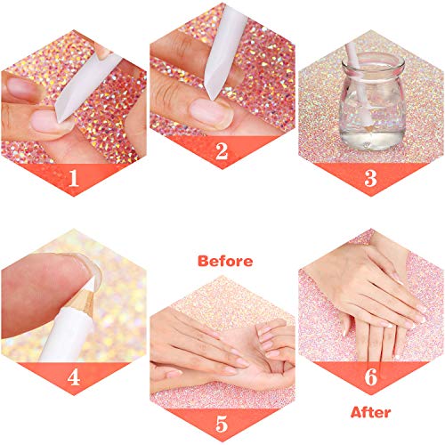 Blulu 12-Piece 2-in-1 White Nail Whitening Pencils with Cuticle Pusher
