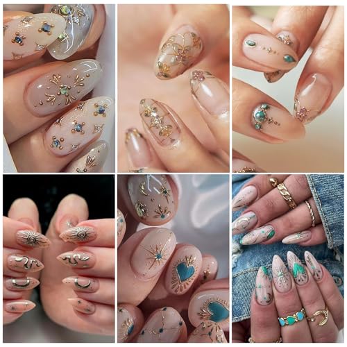 Sun Moon Star 5D 3D Embossed Nail Art Stickers (9 Sheets) - Bohemian Decals