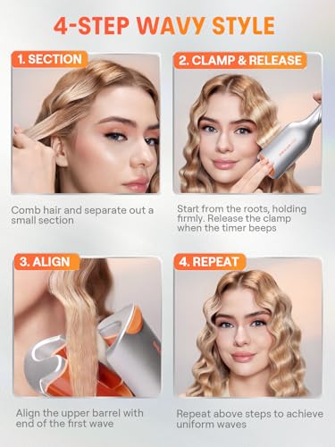 SHEGLAM Beach Babe Hair Waver 2 Barrel Crimper 1.25" for Long Hair