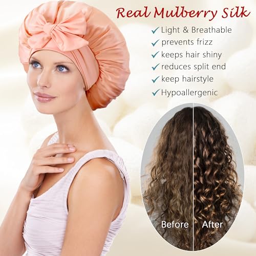 Mulberry Silk Bonnet for Sleeping - Double Layer Hair Cap