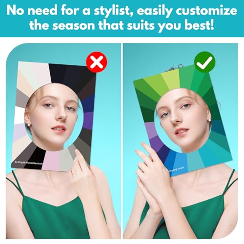 Poxo Color Analysis Draping Kit for Personal Style & Makeup – 36 Color Frames & Guide