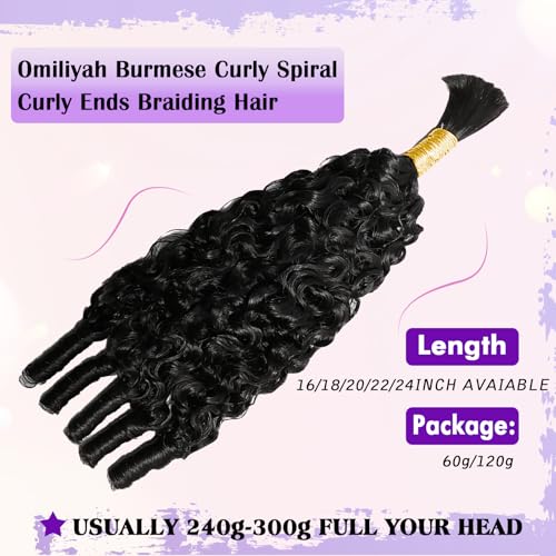 Omiliyah Burmese Curly Braiding Hair 20 Inch 100% Virgin Human Hair