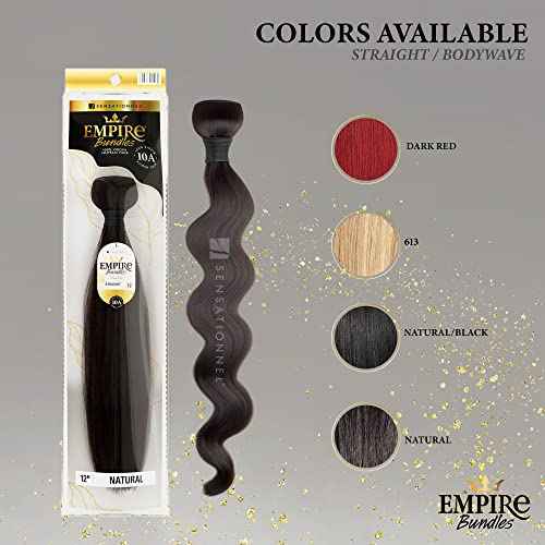 Sensationnel Empire bundles- body wave 10a tangle shed free human hair for weaving and sew in styles - 1 pack (18 inch, NATURAL/BLACK)