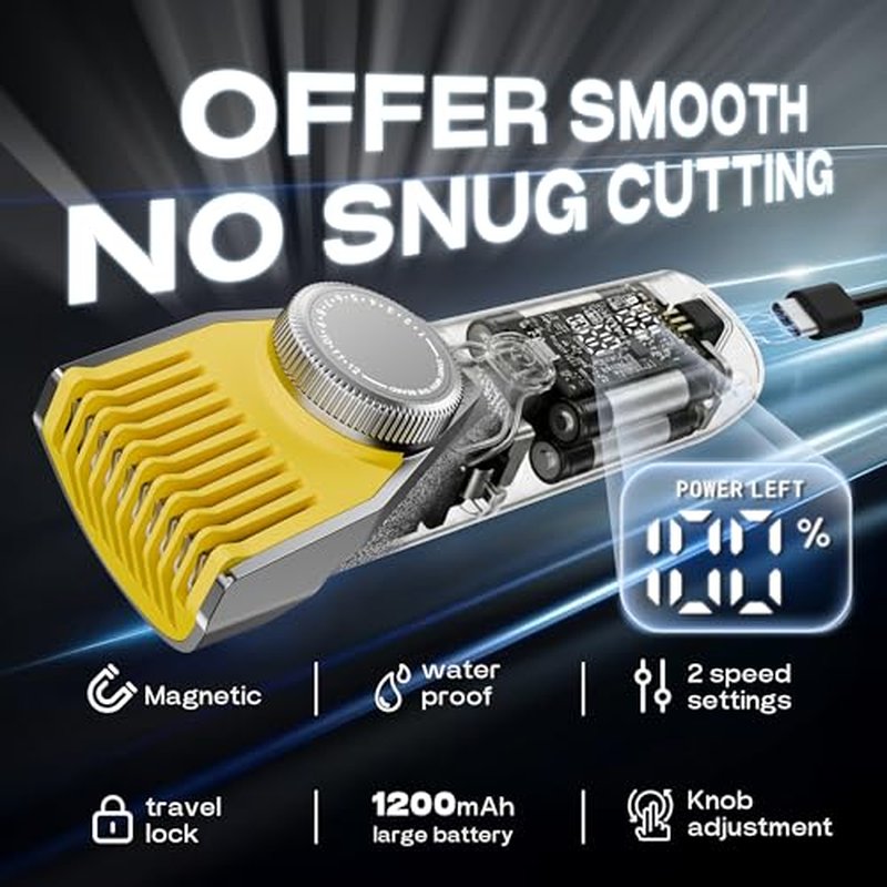 Prettywill Beard Trimmer for Men, 24-Setting Magnetic All-in-One Grooming Kit