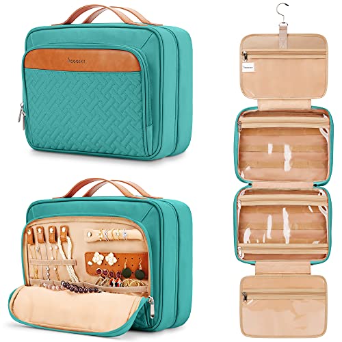 COOSKY Travel Hanging Toiletry Bag - Waterproof Makeup Organizer, Blue
