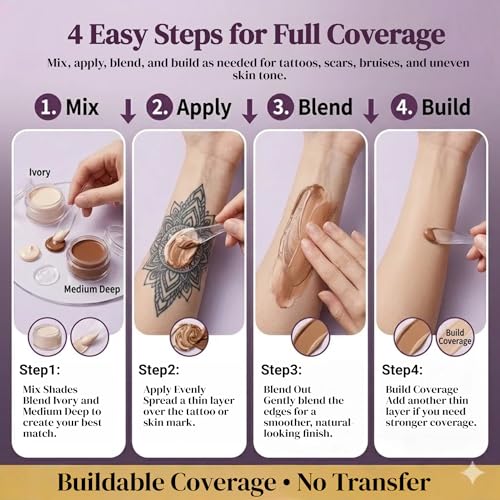 Tattoo Cover Up Waterproof Concealer - Full Coverage Body Makeup