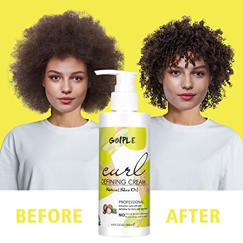 Wozutunt Curl Defining Cream for Natural Wavy & Curly Hair - Anti-Frizz Styling with Brush