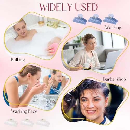 6 Pack Large Acrylic Hair Claw Clips for Women - Stylish Non-Slip Hold
