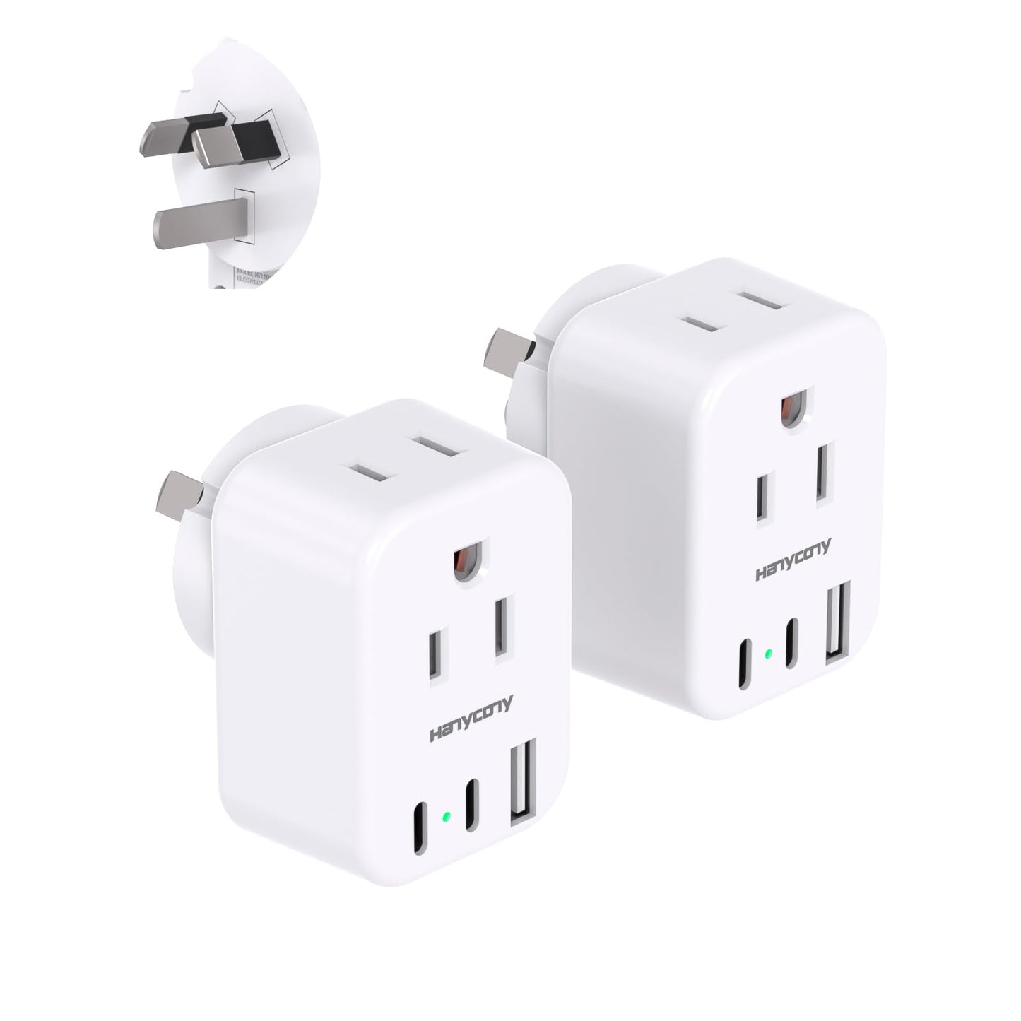 US to Australia New Zealand Power Plug Adapter, Australia Travel Adapter with 2 Outlets 3 USB Ports(2 USB C), Type I Plug Adapter for USA to Australian AU China Argentina Fiji, 2 Pack