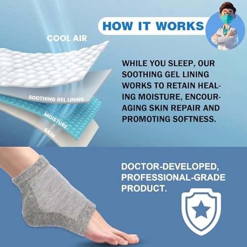 TEAWOO Moisturizing Heel Socks for Cracked Heel Repair - 3 Pairs