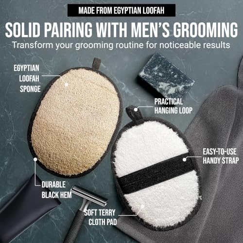 Egyptian Loofah Body Scrubber 2-Pack - Natural Exfoliating Shower Sponge
