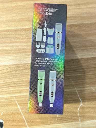 Scttomon 3-in-1 Electric Razor IPX7 Waterproof Bikini Trimmer Wet & Dry Use Painless Personal Trimmer Groomer for Ladies Face Body Legs Bikini Public Hairs Electric Lady Shaver with Replaceable Heads