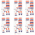 Croatia Flag Temporary Face Tattoos, 6 Sheets Football World Cup