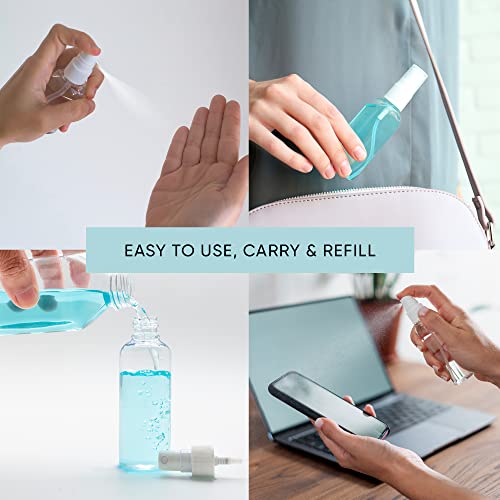 Cloralen - 24 Pack Empty Spray Bottles 2oz Travel Spray Bottle - Fine Mist Spray Bottle, Small Plastic Spray Bottle with Cap and Leak-Proof Loop, BPA Free, TSA Approved Travel Bottles