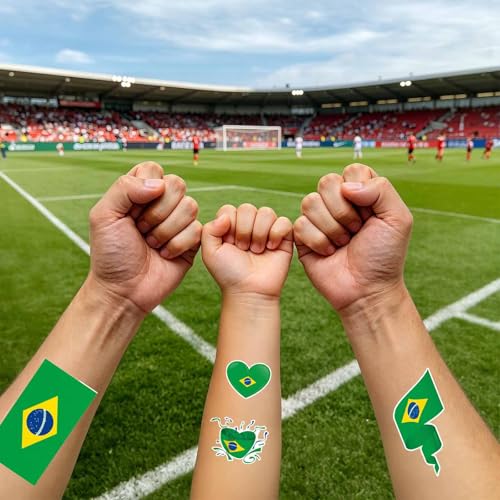 World Flag Temporary Tattoos Set - 40 Pcs Waterproof