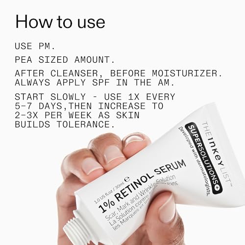 The INKEY List SuperSolutions 1% Retinol Serum for Face and Neck, Helps with Scar, Wrinkle and Skin Tone Appearance for Healthy-Looking Skin, 1.01 fl oz