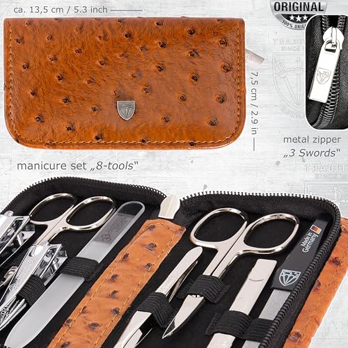 8-Piece Professional Manicure Pedicure Kit with Synthetic Leather Case