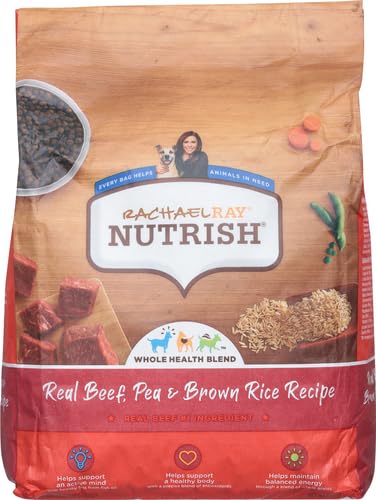 Rachael Ray Nutrish Premium Natural Dry Dog Food with Added Vitamins, Minerals & Taurine, Real Beef, Pea, & Brown Rice Recipe, 6 Pounds (Packaging May Vary) (Pack of 2)