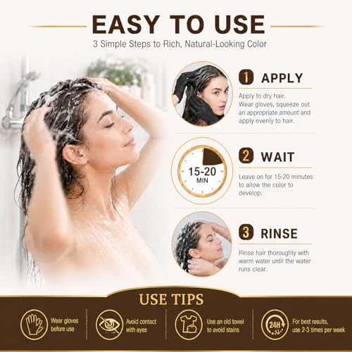 NCEPROHR Dark Burgundy Hair Dye Shampoo for Gray Coverage - 16.90 Fl Oz