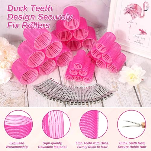 24Pc Self-Grip Hair Rollers Set with 4 Sizes & Clips