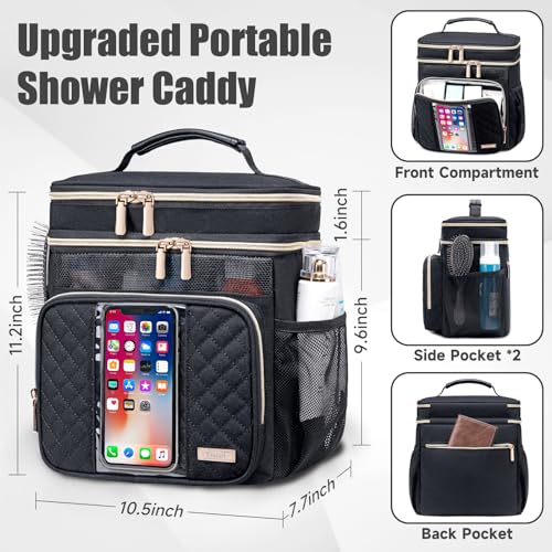 Large Toiletry Bag for Women Men,Bathroom Bag,Water Resistant Shower Bag,Makeup Bag,Portable Shower Caddy for College Dorm,Hanging Travel Toiletry Bag with Transparent Waterproof Phone Pocket