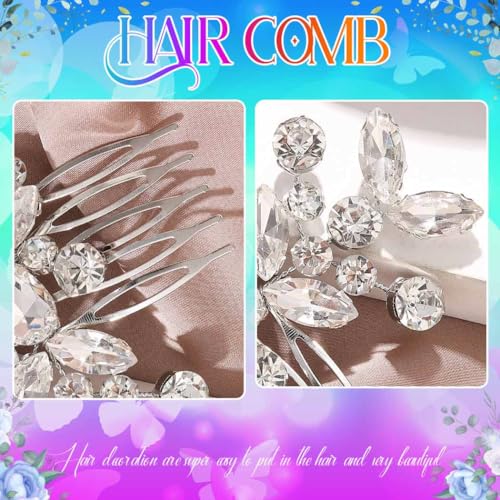 Silver Rhinestone Wedding Hair Comb Bridal Hairpiece