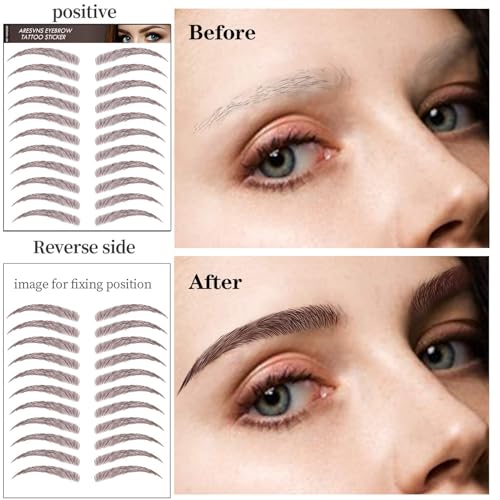 4D Eyebrow Tattoo Stickers 132 Pairs – Reddish Brown
