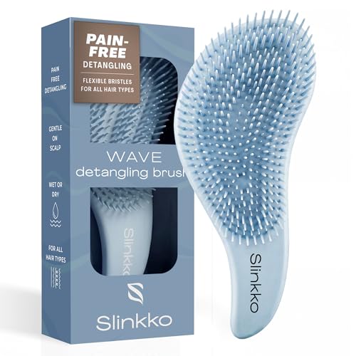 Slinkko Detangler Brush - Pain-Free Hair Brush for Curly & Wavy Hair