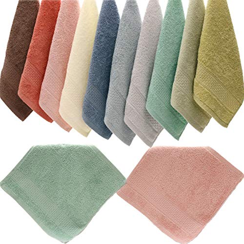 12-Pack Face Towels,Multi-Color Soft Washcloth 35 * 35cm (1)
