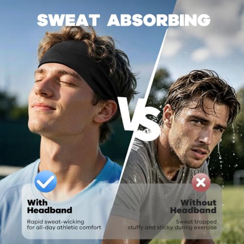 ROXUN Breathable Sport Headband - Moisture-Wicking Workout Sweatband for Running & Fitness