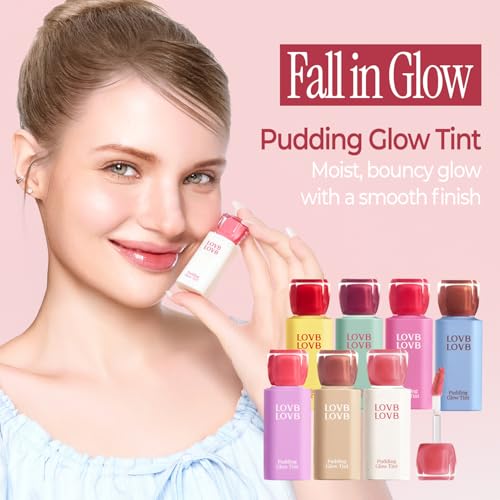 Pudding Glow Korean Lip Tint | Natural Lip Stain | Gloss to Stain | Long-Lasting & Non-Sticky | Lightweight Lip Tint | 0.14 oz. (07 COCO ROSE)