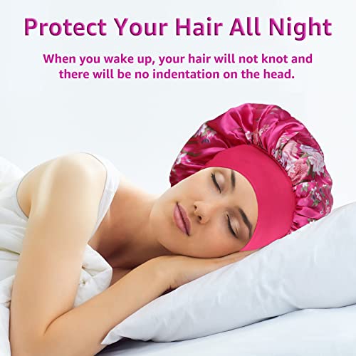 Satin Sleep Bonnet for Curly Hair, Anti-Frizz - 3 Pack