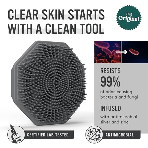 Sud Scrub Antimicrobial Silicone Face Scrubber - Exfoliating Facial Brush