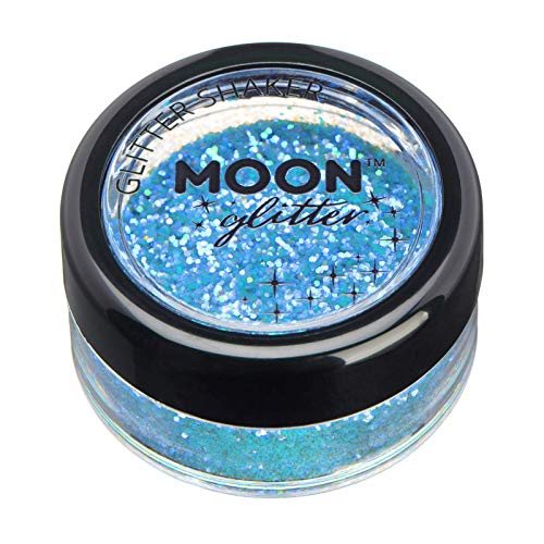 Iridescent Glitter Shakers by Moon Glitter ??100% Cosmetic Glitter for Face, Body, Nails, Hair and Lips - 5g - Blue