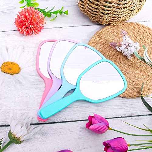 Aestivate 4PC Hand Mirror, Travel Handheld Cosmetic Mirror with