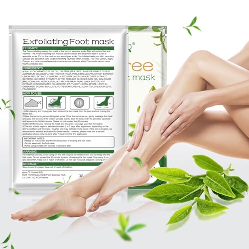 ALIVER Exfoliating Foot Peel Mask 3 Pack - Tea Tree Callus & Dead Skin Remover