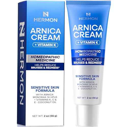 Hermon Arnica Bruise Cream with Vitamin K: Sensitive Skin & Face Formula for Bruising, Swelling & Thin Skin ? Extra Strength Arnica Montana Hydrating Moisturizer 2 Oz