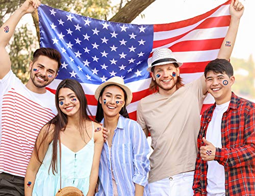 288 Patriotic Temporary Tattoos Glow in Dark - 48 Designs