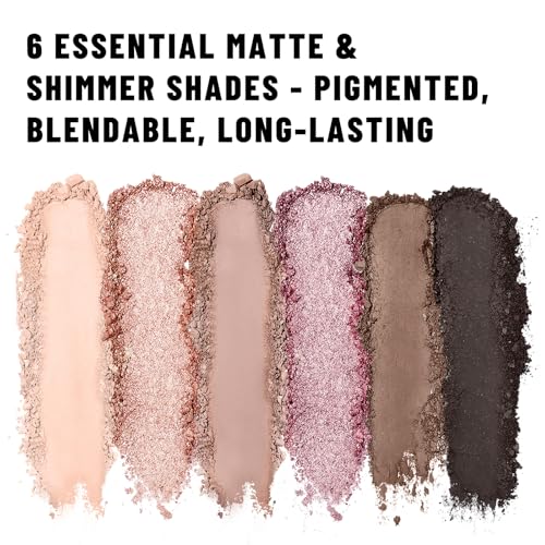 6-Color Neutral Eyeshadow Palette with Brush - Rosy Pink