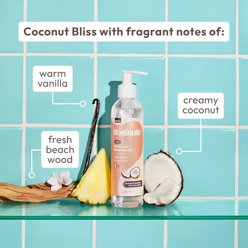 Shaving Oil & Moisturizer for Women - Coconut Bliss, 7.3 Fl Oz - Hydrating & Softening