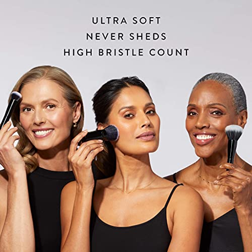 LAURA GELLER NEW YORK Full Face Brush Set - Retractable Airbrush Kabuki and Classic Bronzer Brush and Angled Blush Brush and Powder Brush