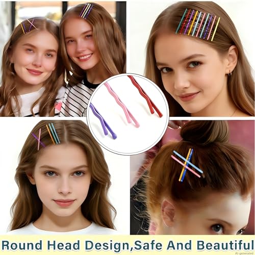 100Pcs Multi-Color Bobby Pins 2.2" - Non-Slip Hair Pins Set